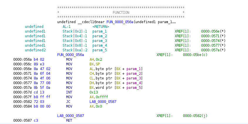 disk loading function disassembly